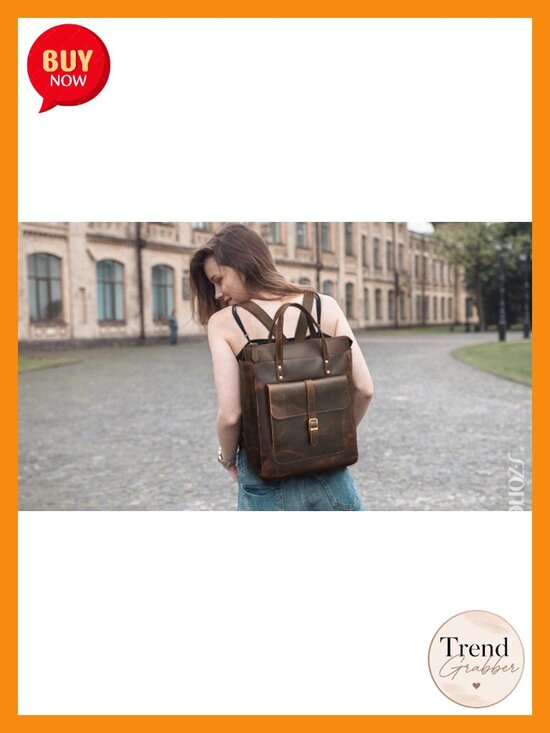 Genuine Leather Convertible Backpack Purse Retro Totes Top-handle Bags Padded
